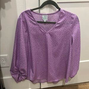 Purple Polka Dot Women's Top